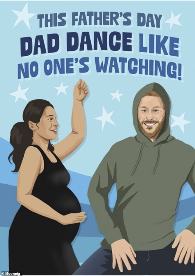 Компания по производству поздравительных открыток создала послание ко Дню отца с изображением Гарри и Меган в их недавнем видео с танцами тверк
