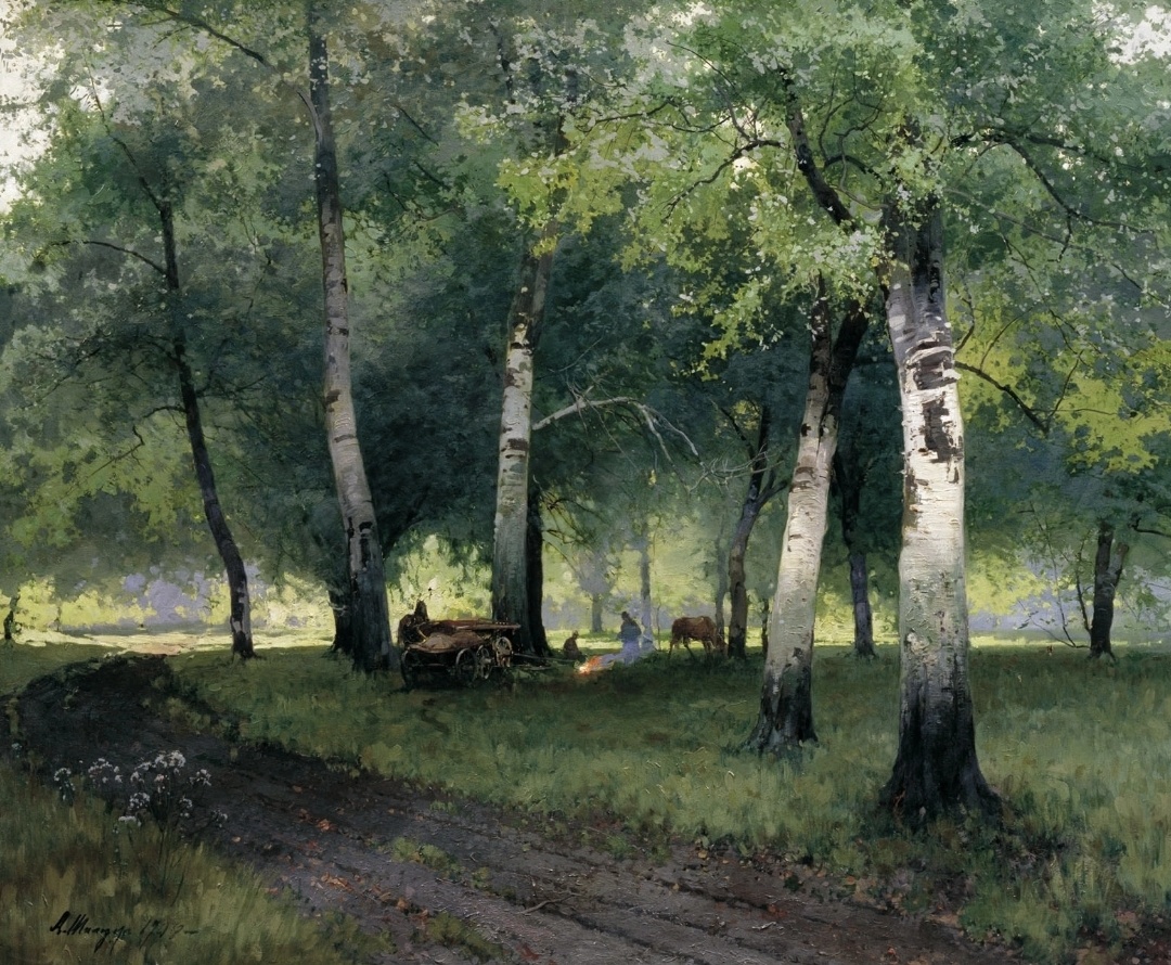 "Берёзовый лес". 1908 год. Холст, масло. 110 x 143 см. Ставропольский краевой музей изобразительных искусств