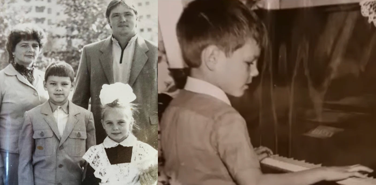 Сергей с родителями и сестрой