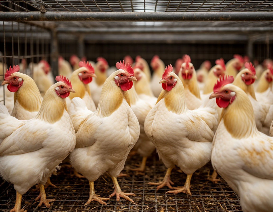 куры в клетке