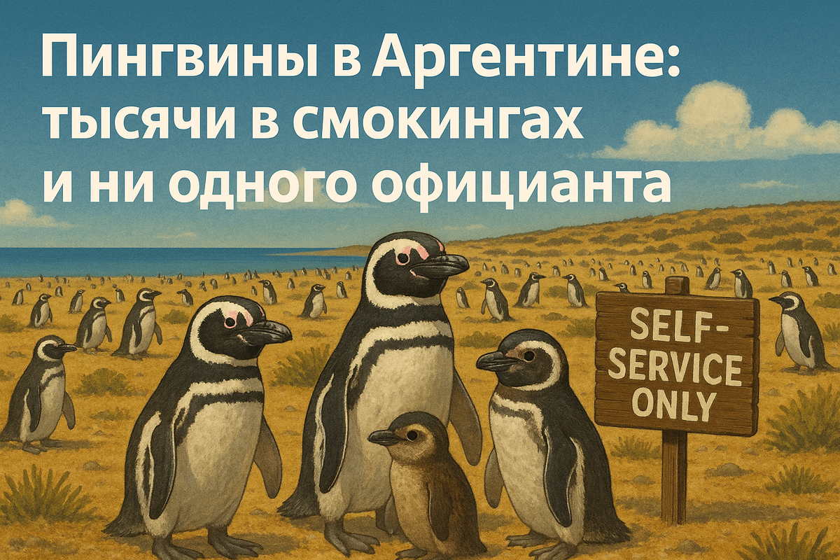 Колония магеллановых пингвинов