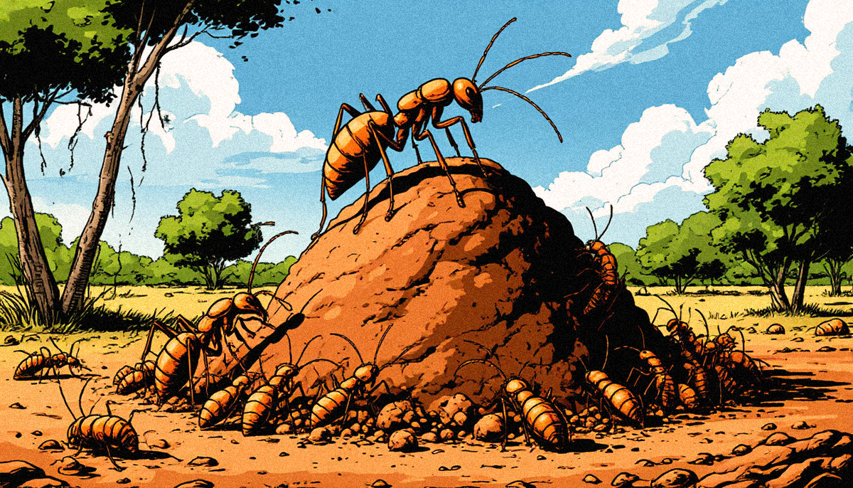 Термиты строят замки из глины по запаховым чертежам! Секрет стигмергии — когда каждый шарик создает шедевр