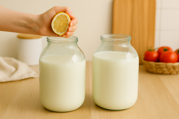 Молоко с лимоном