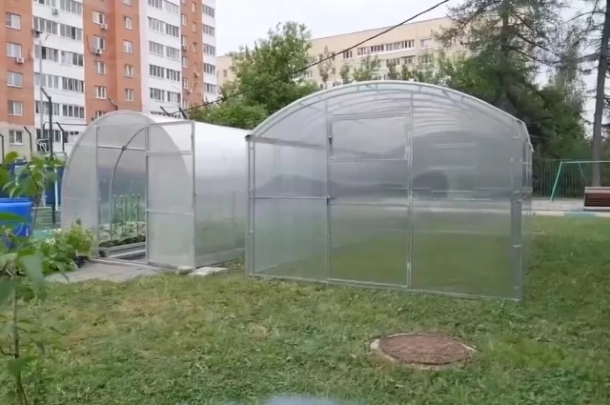    В тульской школе по просьбе педагога установили новую теплицу