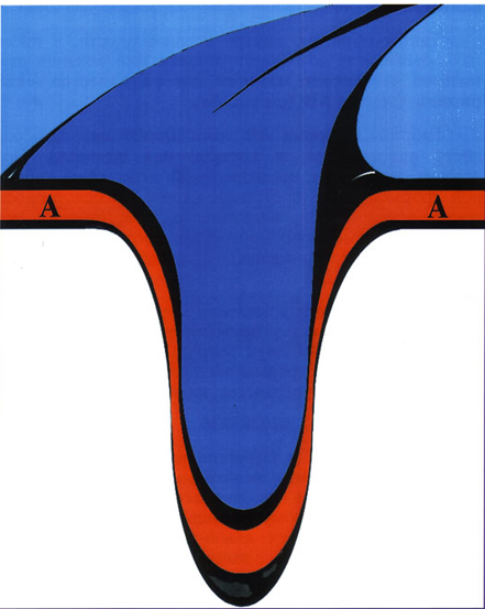 Рис.6 Деформация пространства (например, от взрыва сверхновой) меняет его свойства, создавая зоны, где первичные материи могут объединяться, формируя новое вещество. По книге Н. В. Левашова «Последнее обращение к Человечеству»]