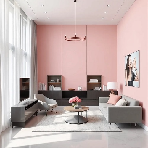 Интерьер в серо-розовых оттенках