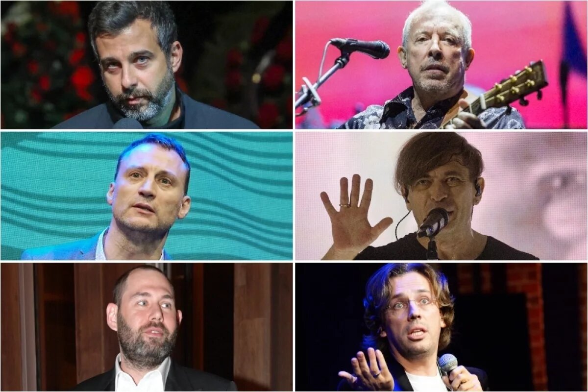    Иван Ургант, Андрей Макаревич, Егор Бортник, Максим Галкин, Семён Слепаков, Анатолий Белый.