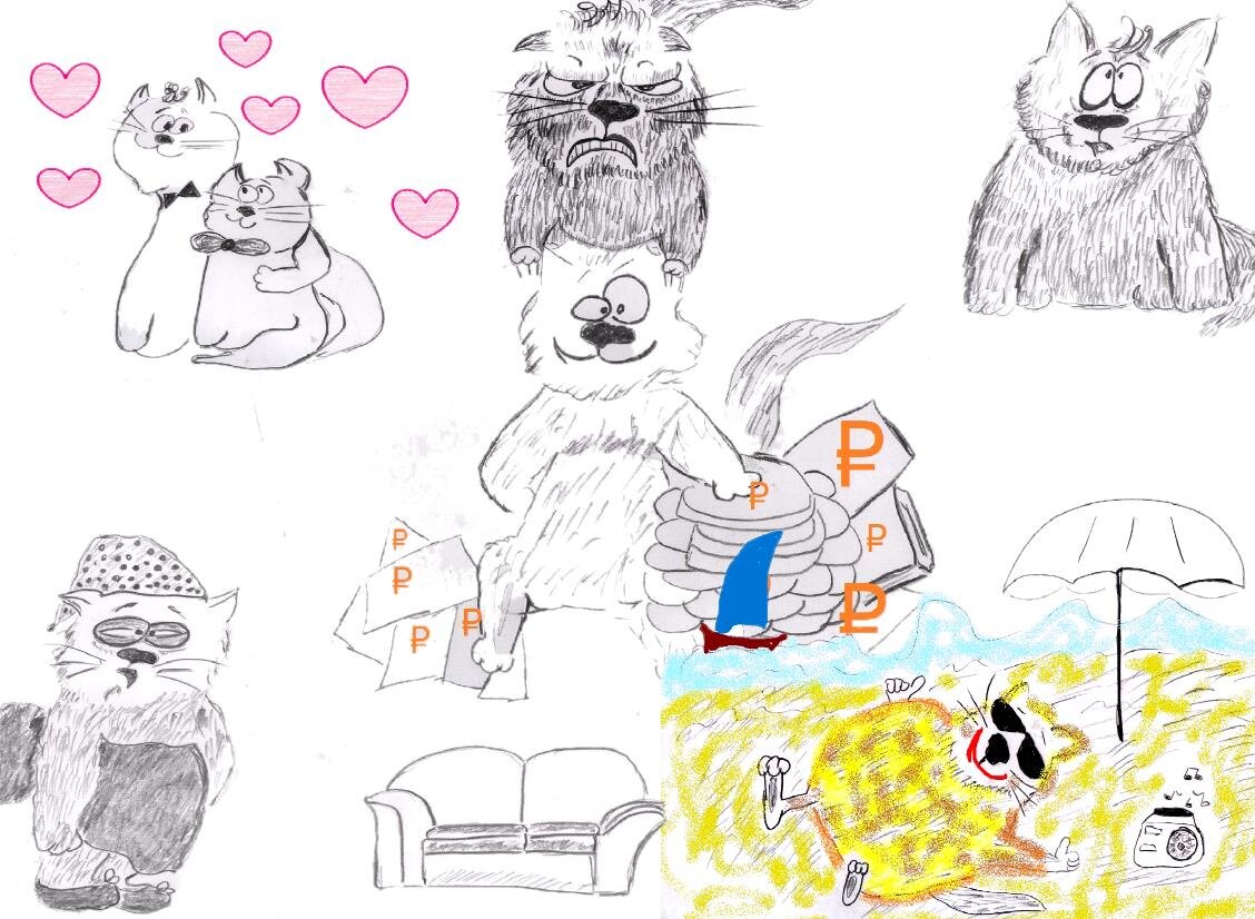 рисунки для коллаже сделаны автором