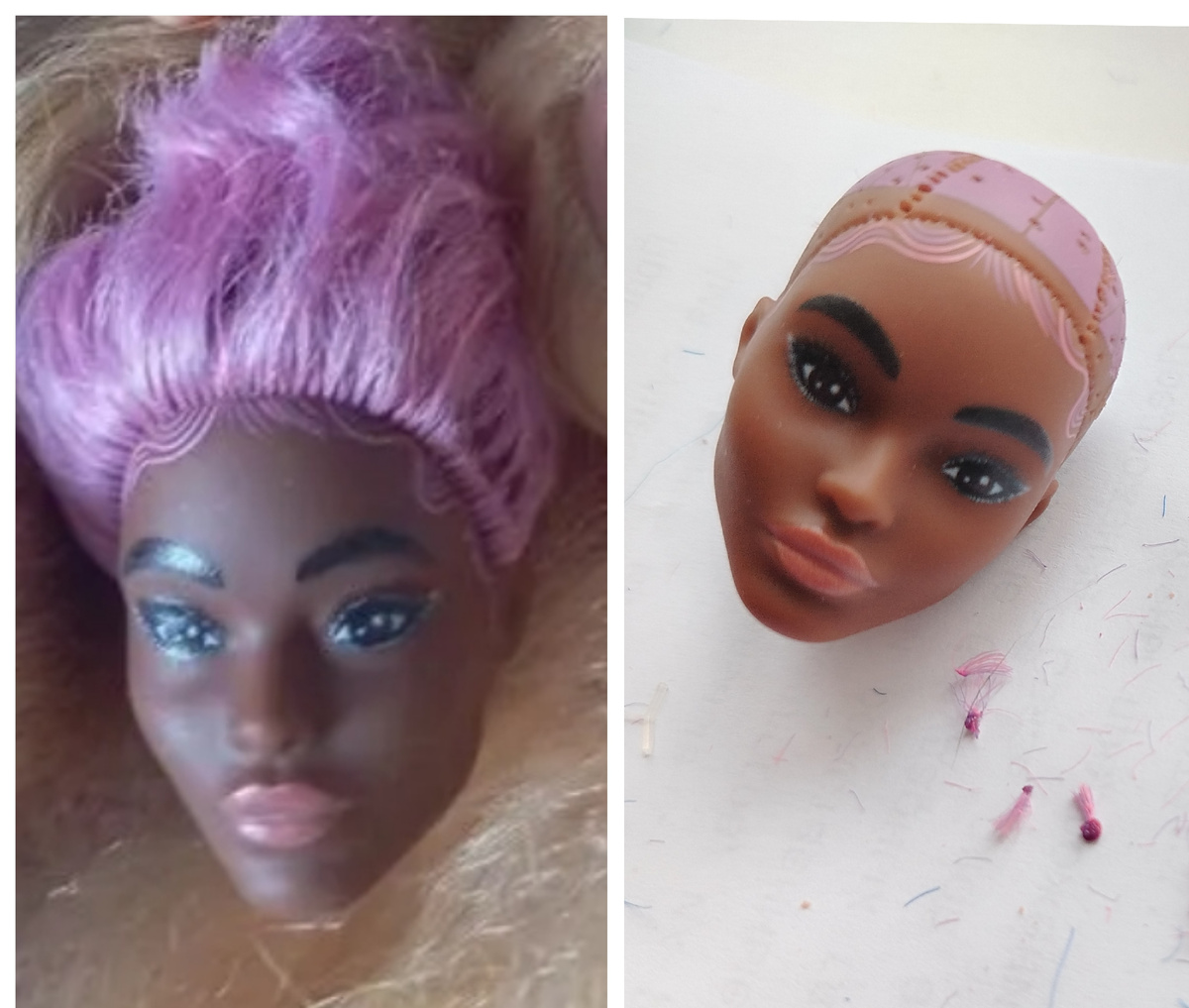 Клодетт с фото продавца, и уже у меня, после "стрижки".