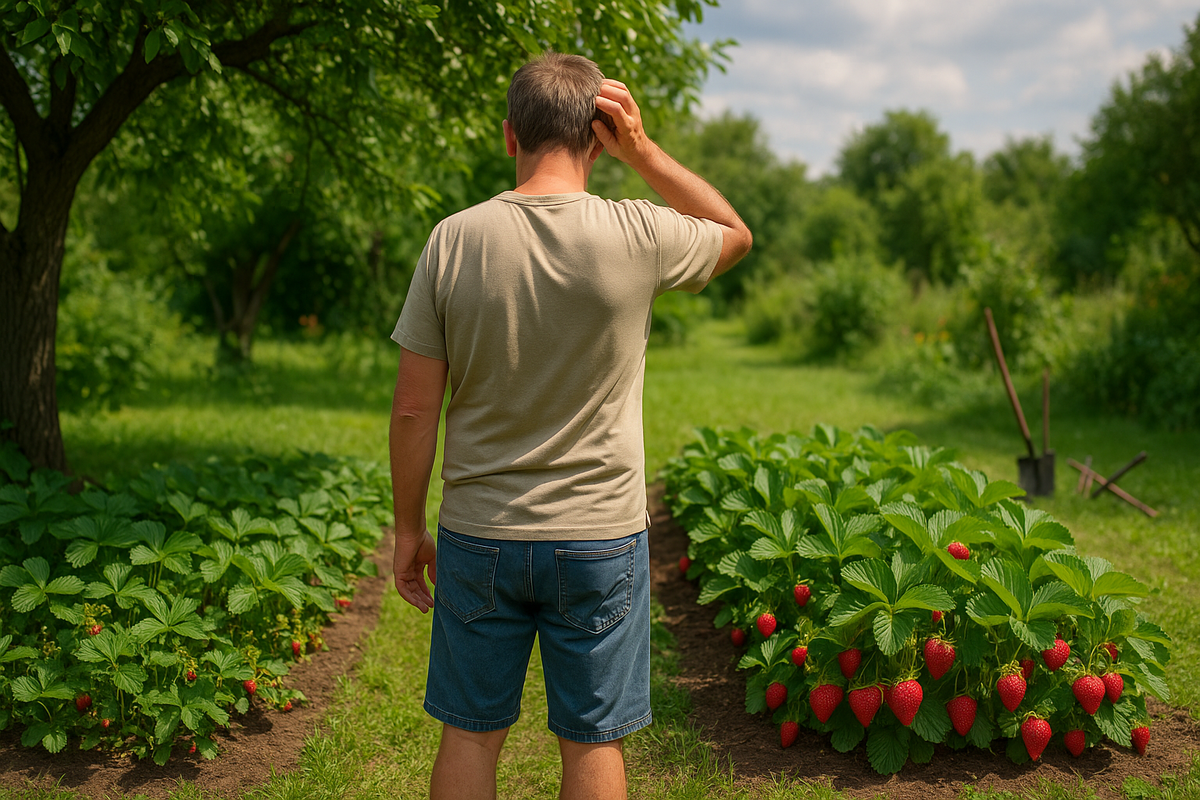 Клубника (земляника садовая) в тени