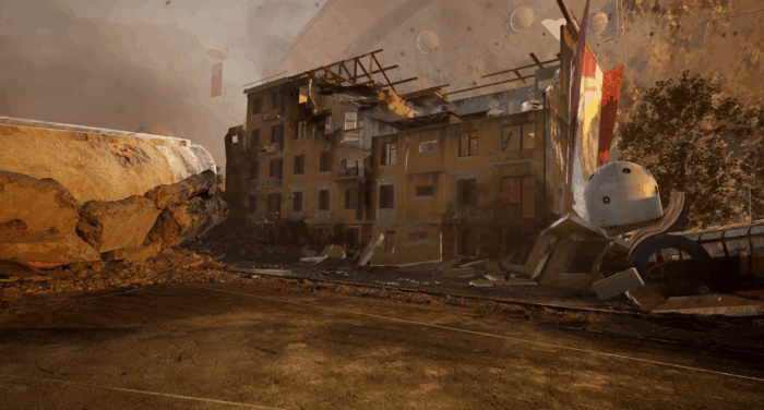 Gif картинка: "Рободевочка пребывает на поле боя"