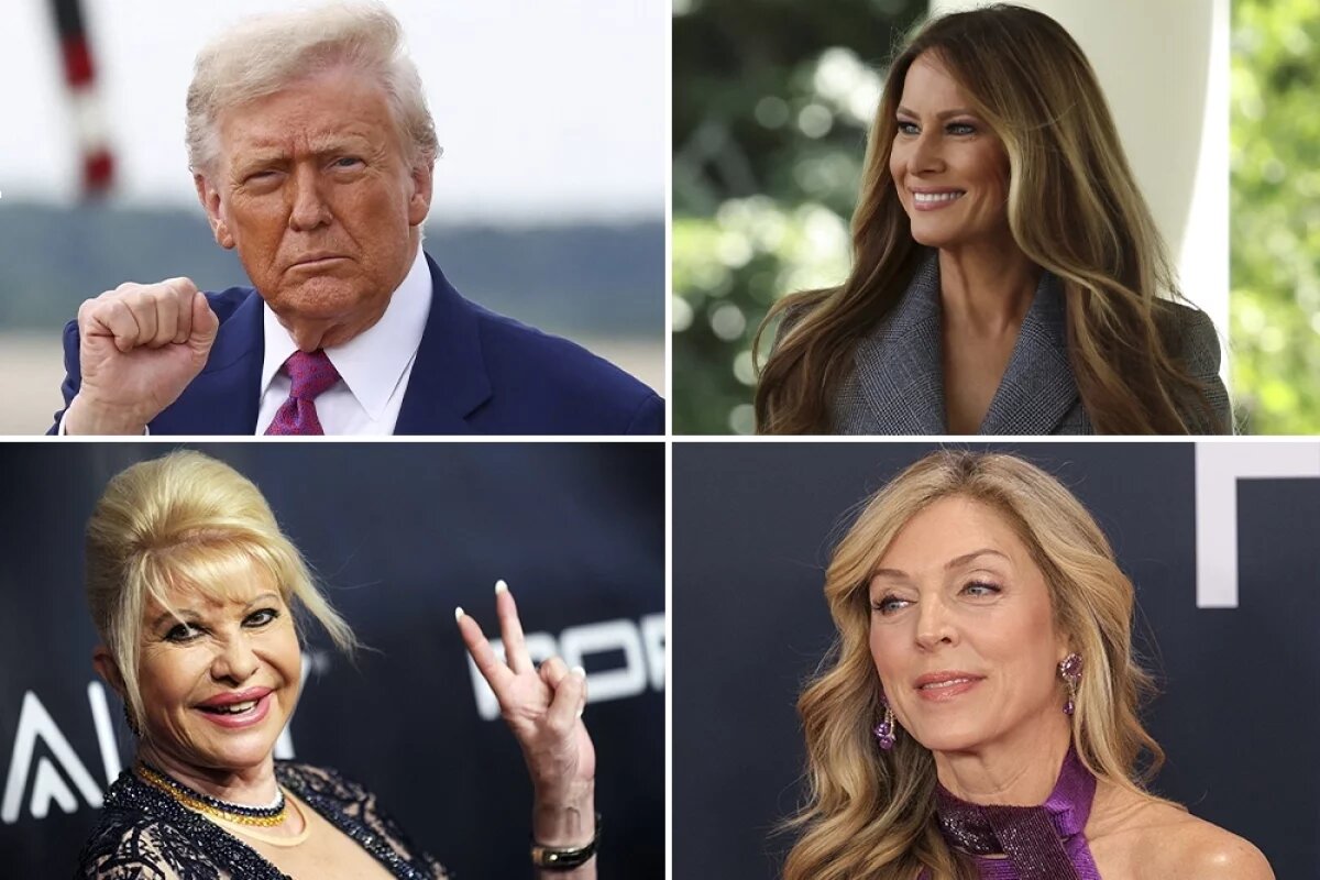    Дональд Трамп и его жены.