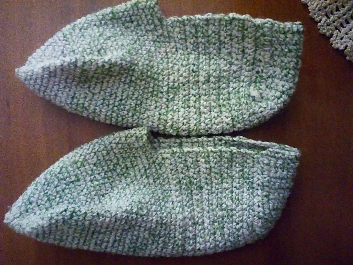 Фото автора. Рыцарские тапки, вид сбоку 2019г