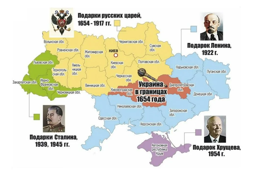 Регионы принадлежавшие Украине на 1991 год