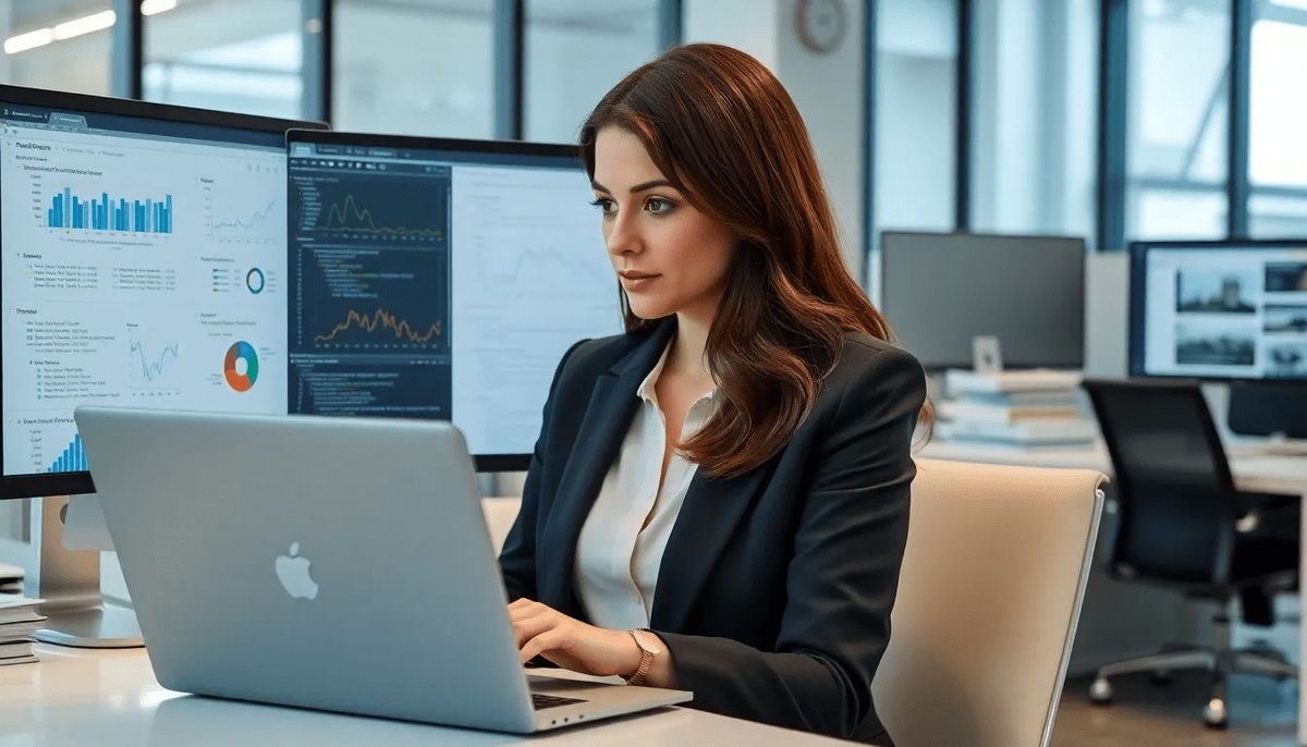    Специалист изучает данные для выявления трендов в e-commerce. datalopata