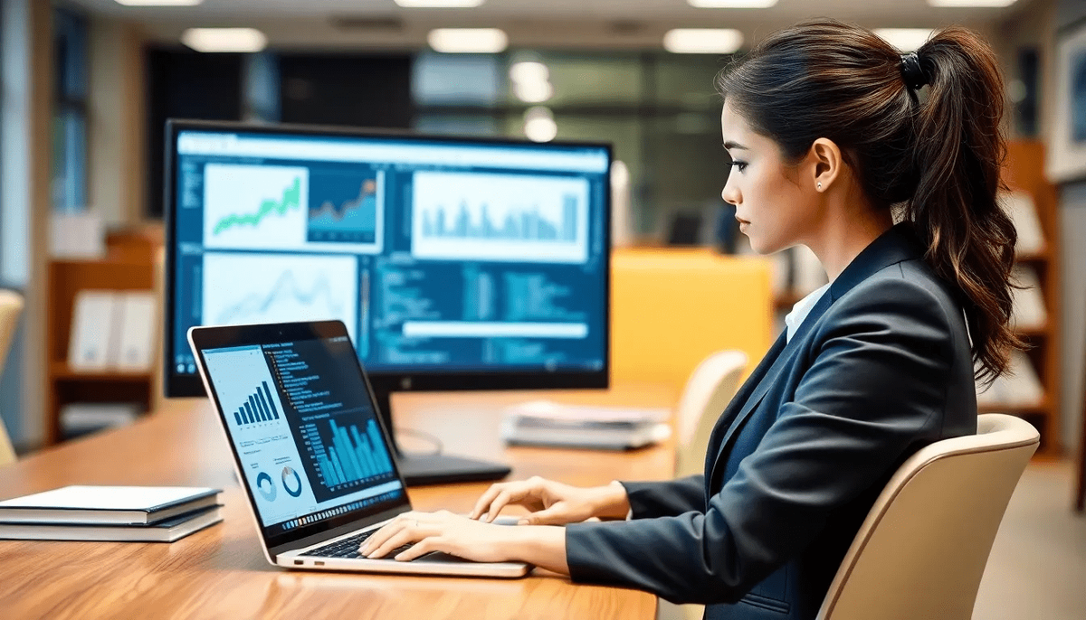    Специалист изучает данные для повышения качества сервиса. datalopata