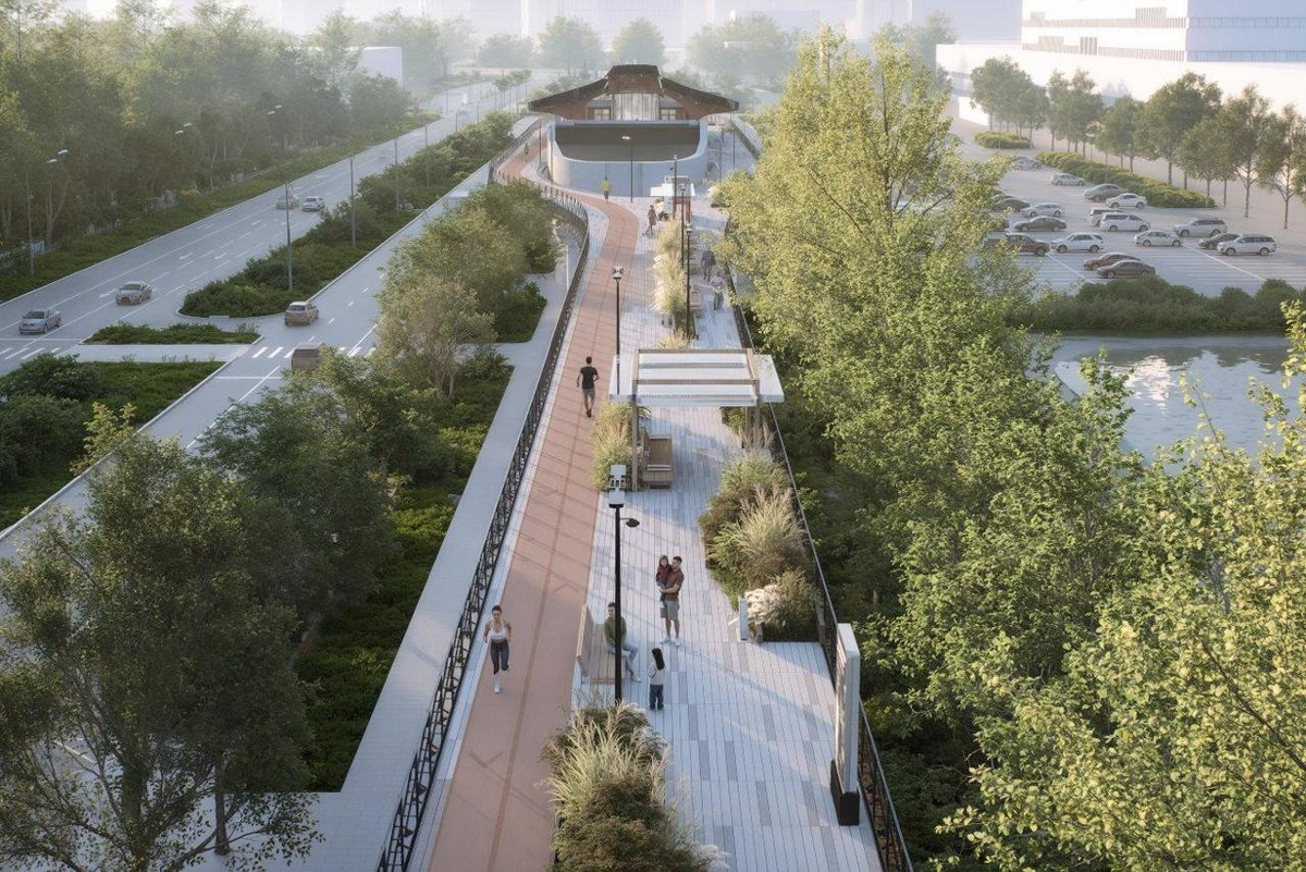 Воздушный парк вместо монорельса.