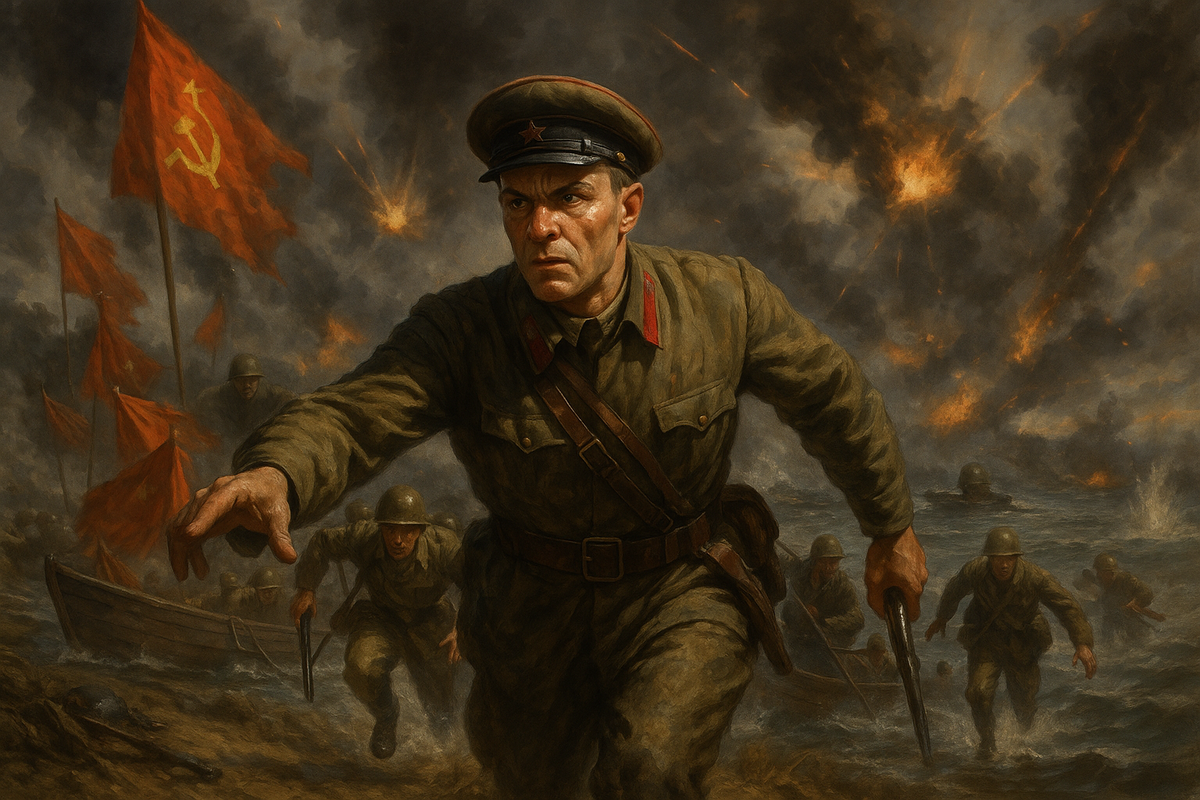 13-я гвардейская высаживается под огнём. Родимцев — впереди
