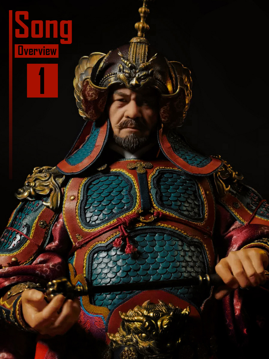 Основатель империи Сун - Чжао Куанъинь (Император Тай-цзу). Фигурка 1/6 от JiaoZong. Шлем вдохновлён каменной скульптурой из гробницы военачальника Ван Чучжи. Китай, Период Пяти Династий, 922 г. н.э.