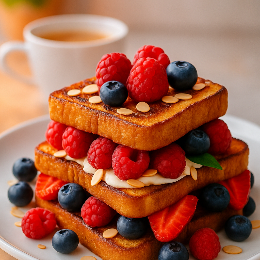 🍓 Французские тосты с ягодами и крем-чизом