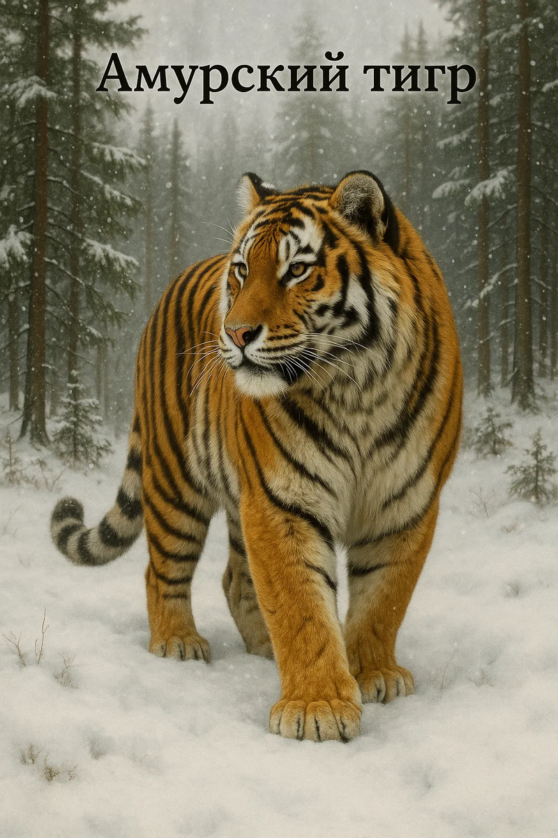 Карточка из серии "Животные России". Создана по моей задумке при помощи нейросети.