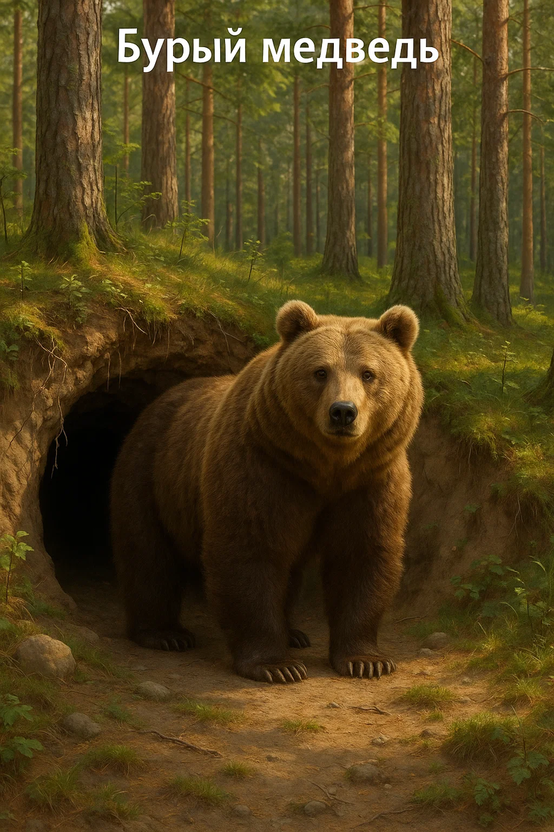 Карточка из серии "Животные России". Создана по моей задумке при помощи нейросети.