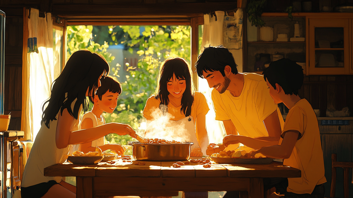 Порото кон риендос на семейном обеде