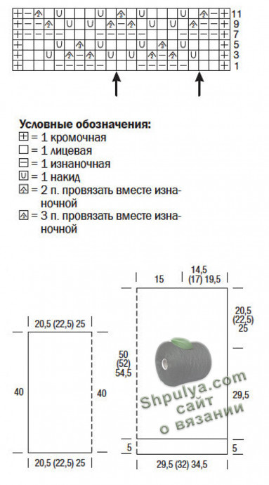 Схема вязания ажурного пуловера и выкройка