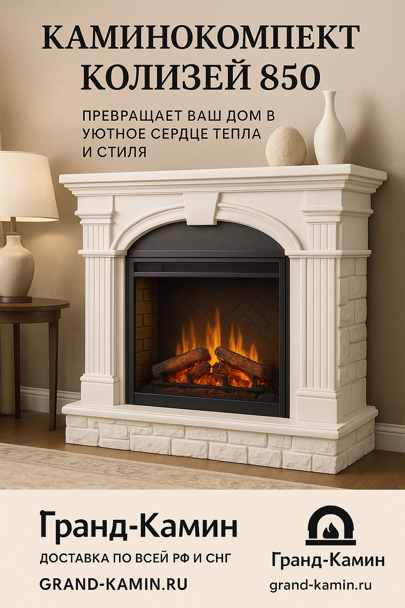    Каминокомплект Колизей 850 превращает ваш дом в уютное сердце тепла и стиля Kamin