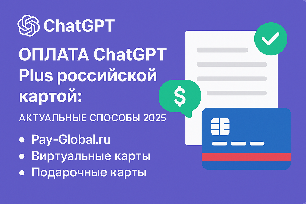 Оплата ChatGPT Plus российской картой: актуальные способы 2025