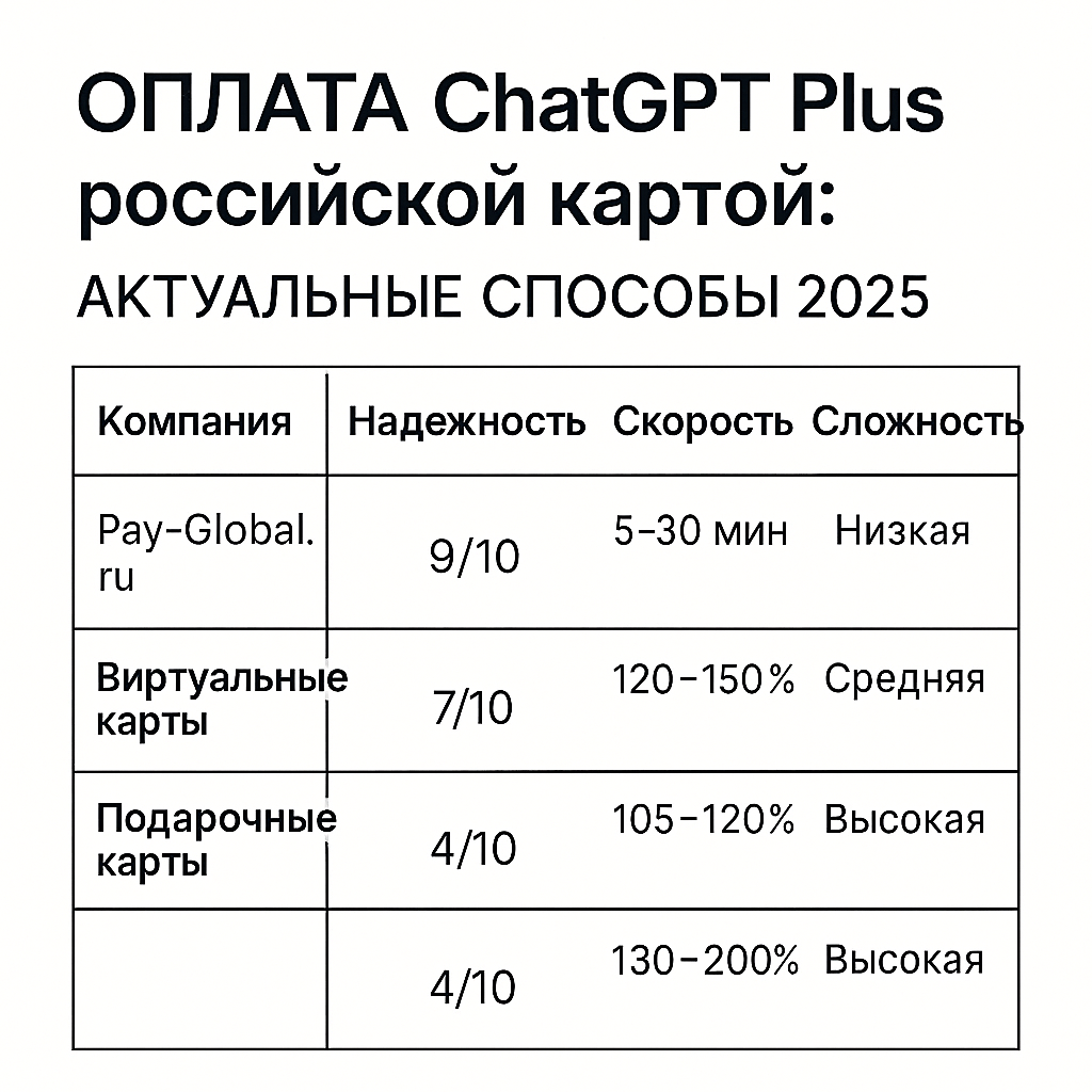 Сравнительный анализ способов оплаты
