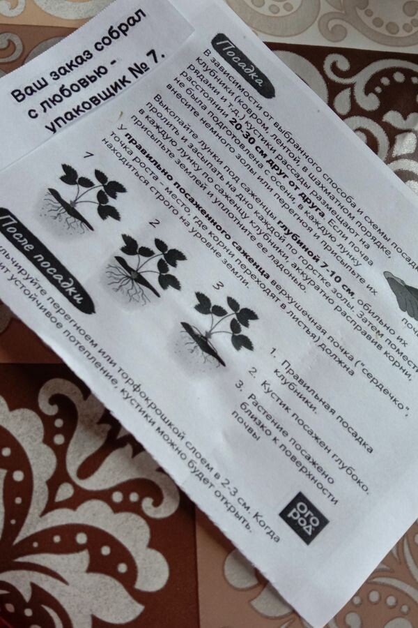 Инструкция по посадке прилагалась.