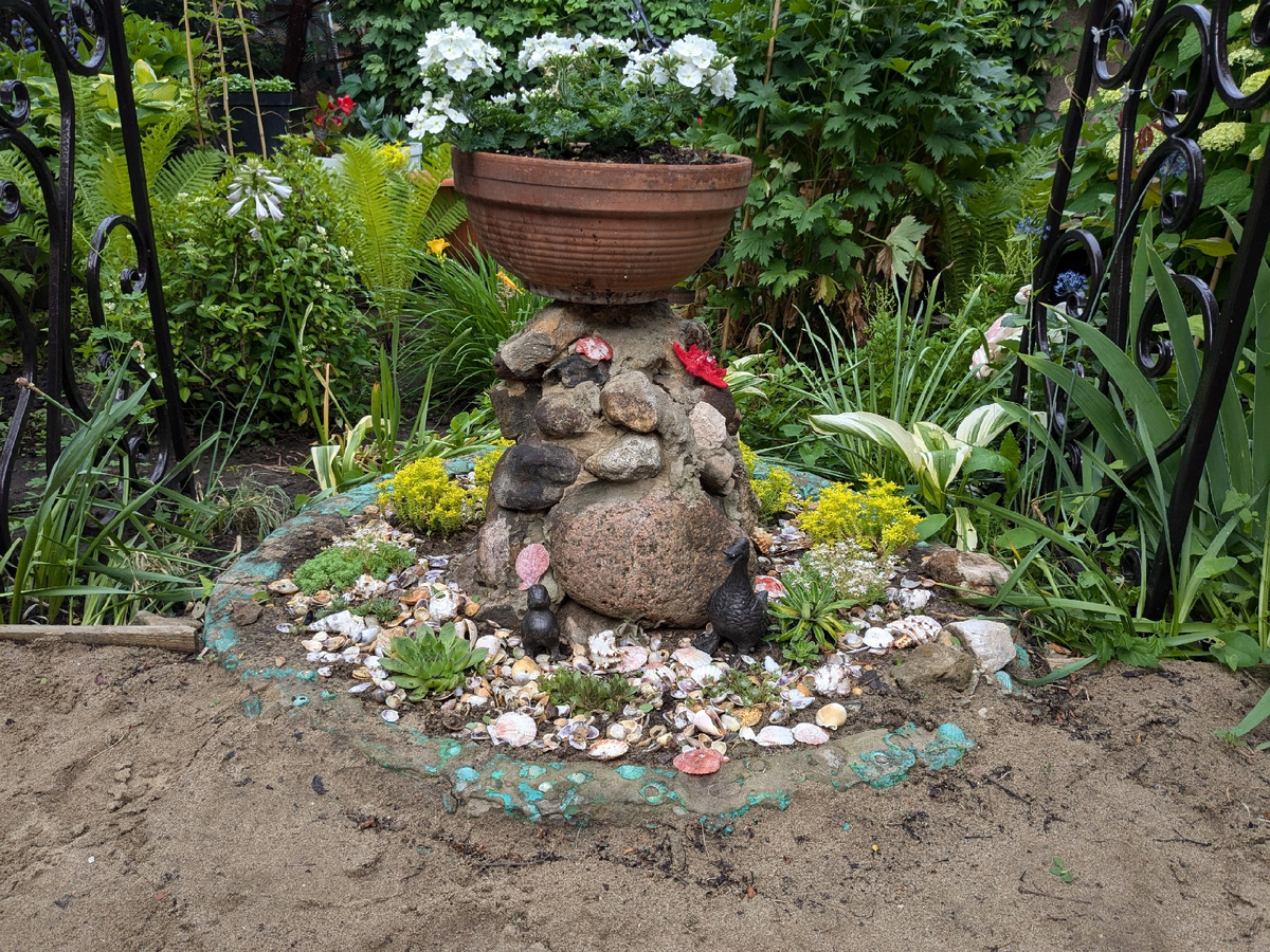 А посажены здесь очитки, камнеломки и молодила