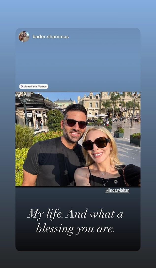 Муж Линдси Лохан Бадер Шаммас выложил фото пары