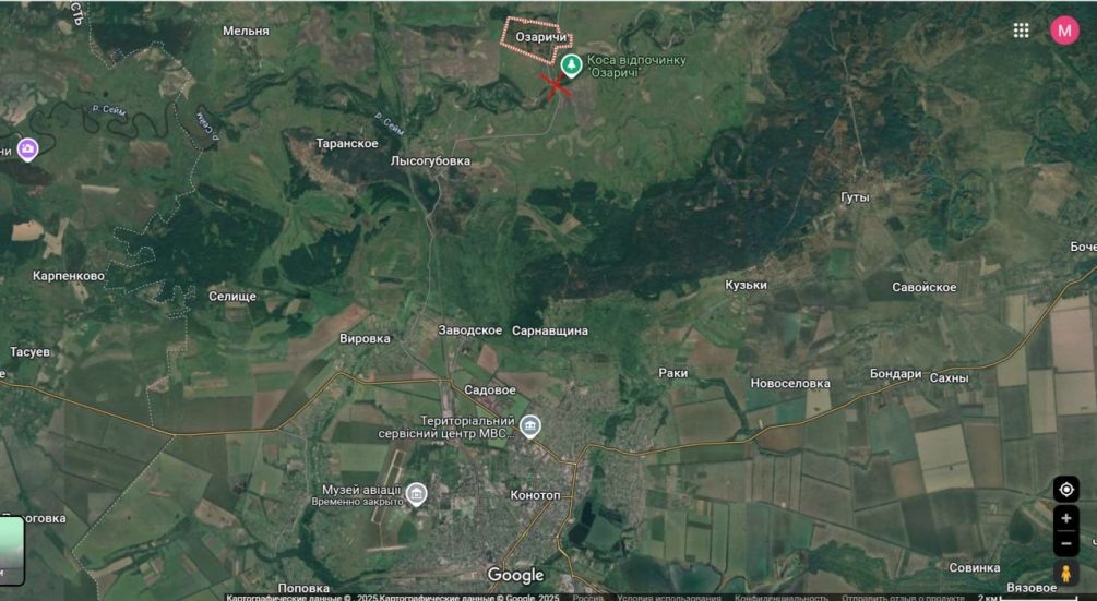    Карта СВО от Юрия Подоляки. Место, где был взорван мост.