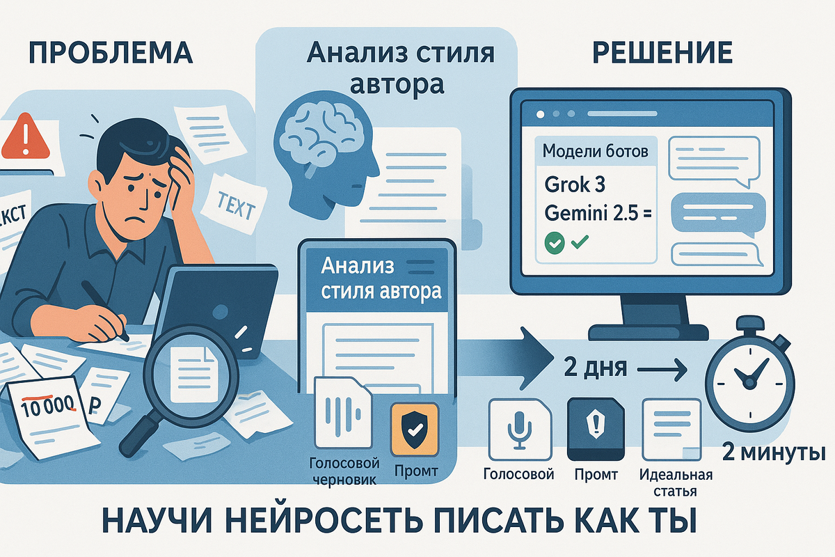 Подчиняем себе ИИ. Он пишет неотличимо от меня