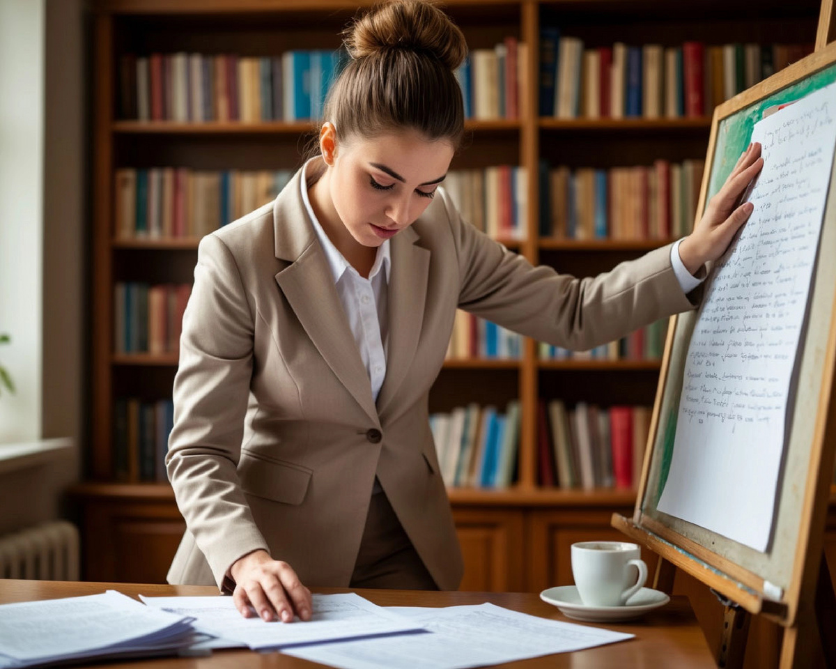 На следующий день я пришла в строгом бежевом костюме, с аккуратным пучком. 