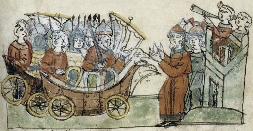 Иллюстрация, описывающая постановку ладей на колёса