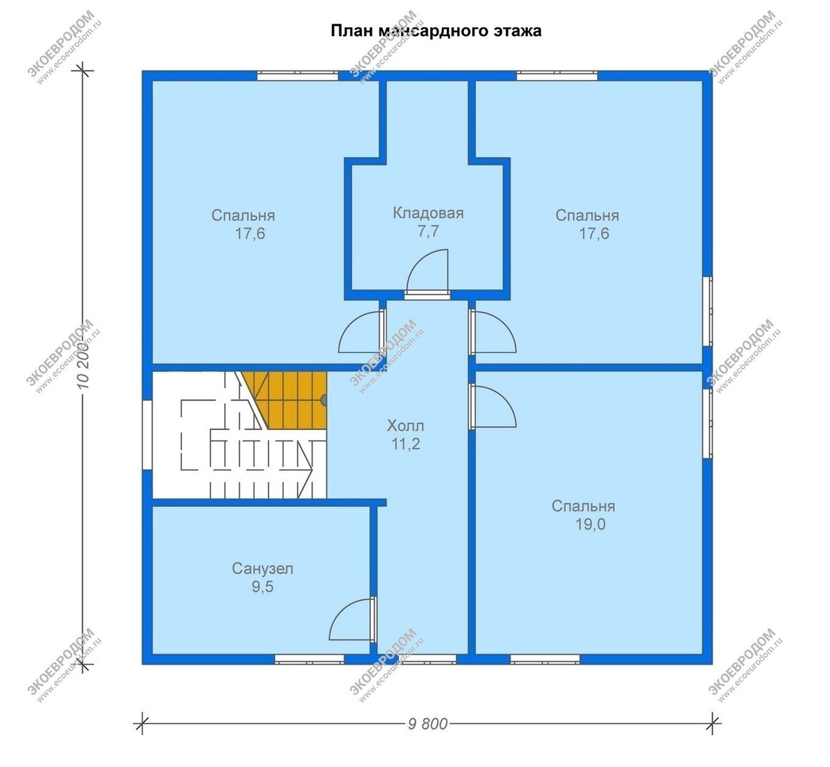 План мансардного этажа