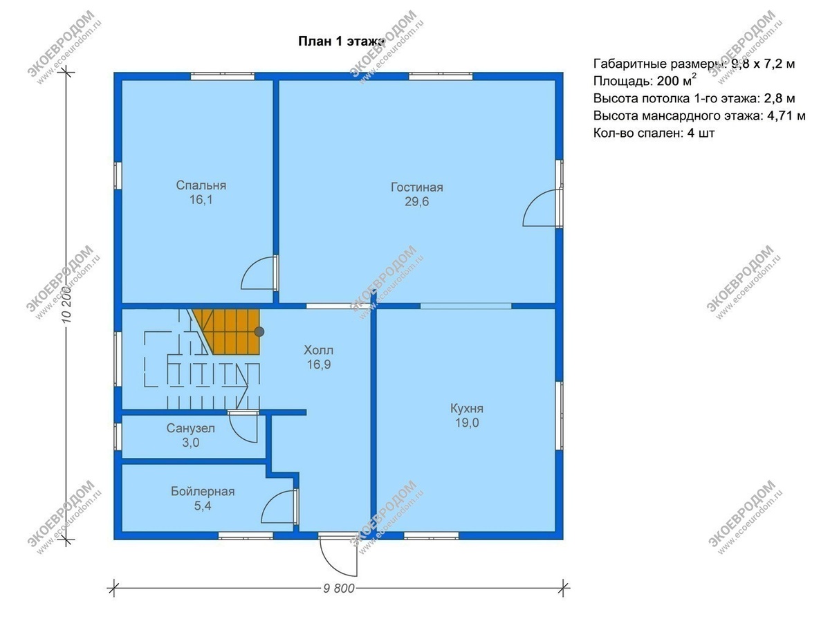 План 1-го этажа