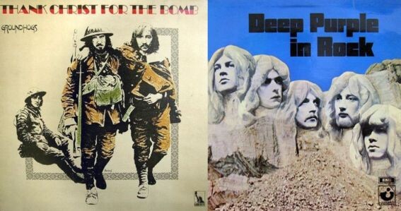Альбомы "Thank Christ for the Bomb" и "Deep Purple in Rock", оба - начало 1970 года