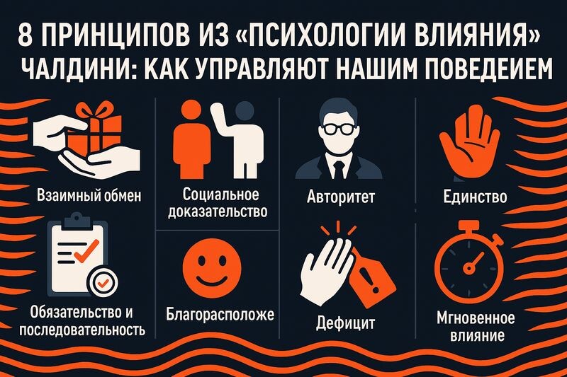 8 принципов влияния из книги «Психологии влияния» Роборта Чалдини