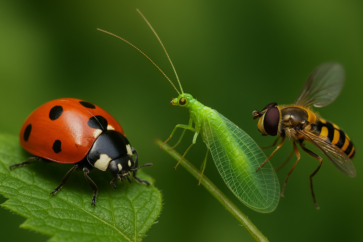 Божья коровка, златоглазка, журчалка