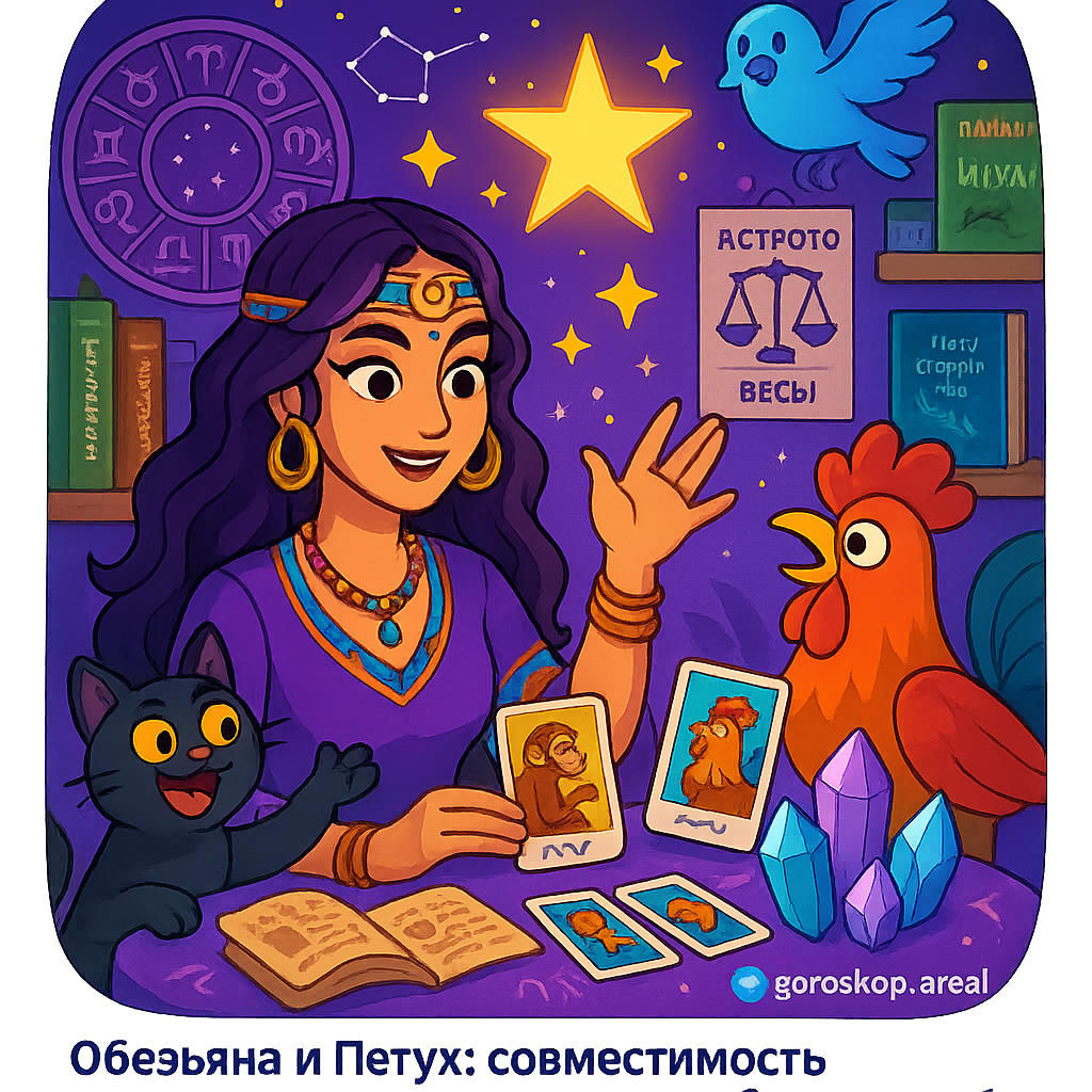    Совместимость Обезьяны и Петуха в восточном гороскопе Общие характеристики знаков Обезьяна — символизирует ум, ловкость и изобретательность. Люди, рожденные в этот год, известны своей сообразительностью и энергичностью. Они словно настоящие актёры, любящие быть в центре внимания, обладают яркой индивидуальностью и часто стремятся к лидерству. Обезьяна умеет веселиться и наслаждаться жизнью. Часто они становятся душой компании, и их креативные идеи вдохновляют окружающих. Но под этой внешней игривостью скрывается глубокая аналитическая способность, позволяющая им находить выход из любых ситуаций. С другой стороны, Петух ассоциируется с честностью, прямолинейностью и трудолюбием. Рожденные в год Петуха отличаются решительностью и ответственностью. Открытость и желание делиться своим мнением делают их привычными лидерами, способными организовать любые начинания. Петух ценит порядок и дисциплину, что иногда может казаться излишним для более свободолюбивой Обезьяны. Стремление к совершенству и признанию заставляет Петуха упорно трудиться над достиж Мария