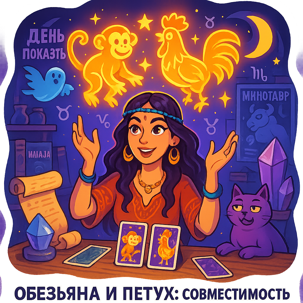    Совместимость Обезьяны и Петуха в восточном гороскопе раскроет ваши тайные желания и возможности для роста Мария