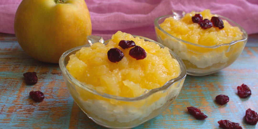 Полезный десерт из творога и яблок