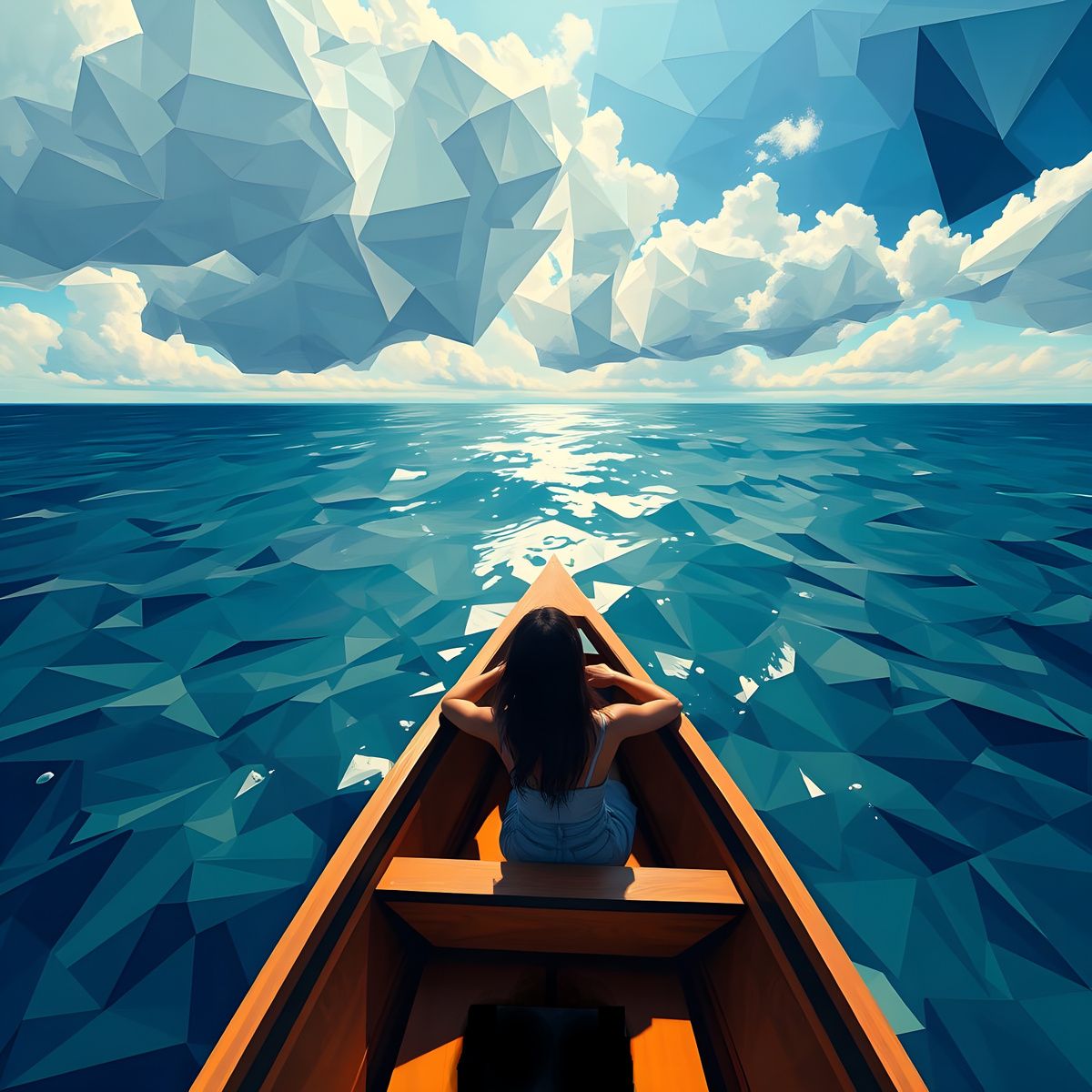 По волнам бесконечности. Иллюстрация создана с помощью нейросети Flux Schnell и программы Photoshop.