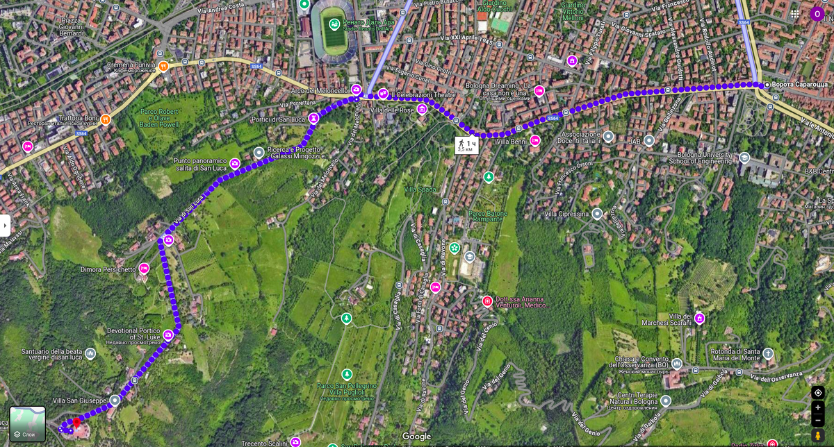 Santuario Madonna di San Luca на карте Гугл