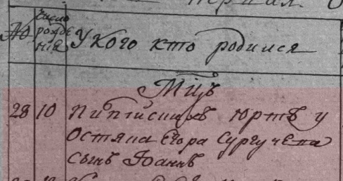 Фрагмент из метрической книги. Метрические книги церквей Демьянского яма (1808). Леушинской во имя Сошествия Святого Духа, Болчаровской Богоявленской, Филинской Вознесенской, Нахрачевской Троицкой, Селияровской Успенской церкви, Реполовской Крестовоздвиженской, Самаровской Покровской,
ф.Э-1, оп.12, д.146
Церковь: Самарово Покровская