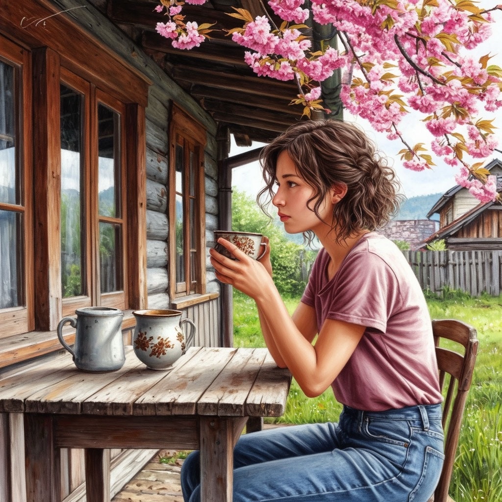 Девушка в доме бабушки 